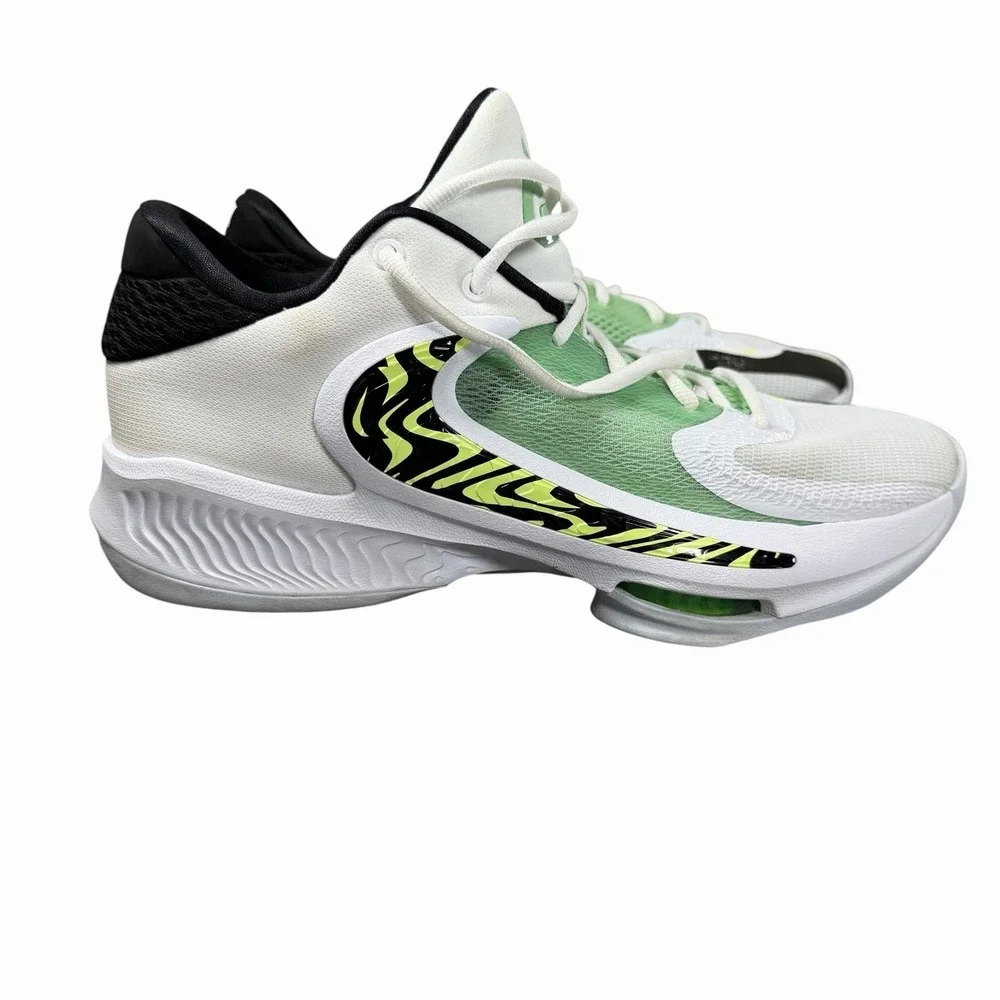 Nike Zoom Freak 4 DJ6149-100 Mens Green Mesh Athletic Basketball‎ Shoes 8.5